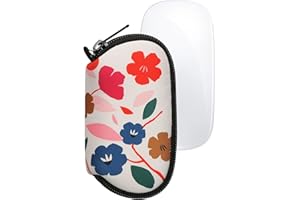 kwmobile Housse de Protection Compatible avec Souris Apple Magic Mouse 1/2 - Sacoche pour Souris sans Fil en néoprène Fuchsia-Bleu foncé-crème