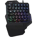 LogiLink Beleuchtete Einhand-Gaming Tastatur mit ergonomischer Handauflage und großartigen Lichteffekten und programmierbaren