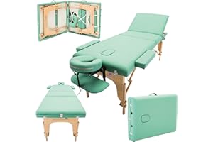 MASSAGE IMPERIAL® Chalfont Extra Large Table De Massage - Largeur 70cm Et Longueur 195cm- Lit De Massage À 3 Sections - Panneau D'extrémité Reiki Et Sac De Transport - Vert