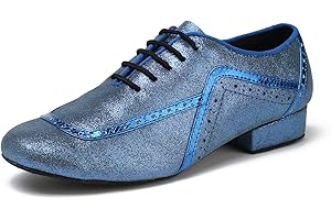 MINITOO Mens Lace-up Leather Synthetic Ballroom Professional Dance Shoes