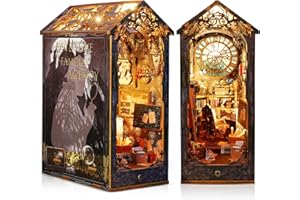 Hlieeosfcn Set di angoli libro, fermalibri in miniatura fai da te, modello, ornamenti in legno