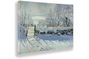 Giallobus - Quadro - Claude Monet - La Gazza - Tela Canvas Telaio Standard - 100x70 - Pronto da Appendere - Quadri Moderni per la casa