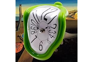 FAREVER Orologio fuso, orologio Salvador Dalì orologio fuso per decorazione casa ufficio mensola scrivania tavolo divertente regalo creativo Roma verde