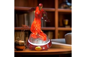 SRV Hub® Lampe de table en forme de figurine 3D pour enfants, lampe de chevet pour tout-petits sans fil et à piles, taille 19 cm (lampe de nuit Ironman)