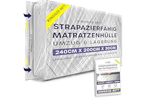 ‎VOLILA King Matratzen Schutzhülle 160 x 200 cm - wasserdichte Matratzensack Schutzhülle - Robuste Matratzenhülle für Umzug & Lagerung - Schützt Gegen Schädlingsbefall, Flecken & Staub