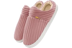 Lonya Pantoufles Femme en Peluche Hiver Chaud Chaussons de Polaire Doux et Légers pour la Maison Confortable Chaussons Pilou Chausson Plats Sherpa Fourrées Antidérapants Intérieur Extérieur