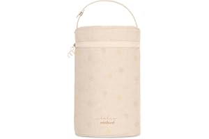 Miniland - Borsa Isotermica per Termos e Biberon Thermibag Double | Custodia Termica Porta Biberon e Bevande | Borsa da Trasporto con Manico, Chiusura a Cerniera e Isolamento Extra (Vanilla)