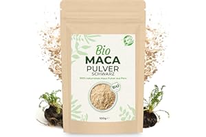 ‎CURLY SUPERFOOD Curly Superfood Schwarzes Maca Pulver Bio 500g - 100% Bio Maca Schwarz aus Peru in naturreiner Rohkost Qualität ohne Zusätze - Feines Pulver für Smoothies, Säfte & Wasser