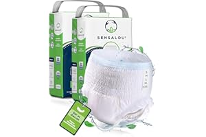 Sensalou Culotte Incontinence Adulte Homme/Femme - 44 pièces Taille M - Sous-Vêtements Pull-Ups Protection Maximale Contre les Fuites des Vessies Faibles - Couches Jetables de Maternité