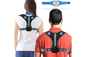 SUPLYMAR Corrector Postura Espalda Ajustable para Hombre y Mujer con collarín Cervical para Terapia de Calor. Corrector de Espalda Transpirable de Neopreno, Alivia el Dolor de Espalda (Large)