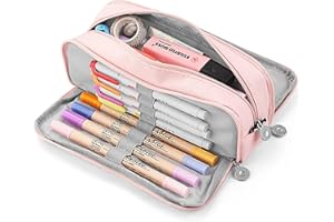 KidsPark Trousse à Crayons pour garçons, Filles, Adolescents, Grande capacité, avec 3 Compartiments