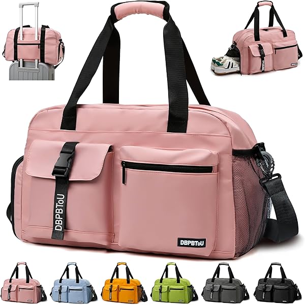 Sporttas voor Dames & Heren,Met Schoenenvak en Nat Zakje,Waterdichte Sporttassen voor Volwassenen, Fitness, Workout, Zwemmen,Reistas(25L,Grijs,19 Size(49 CM