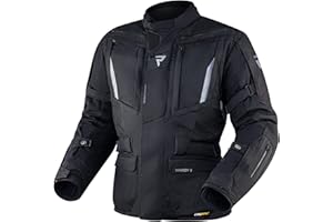REBELHORN Hardy II Chaqueta de Moto para Hombre 3 capas Membrana transpirable impermeable CE-nivel 2 Protectores de hombro y codo