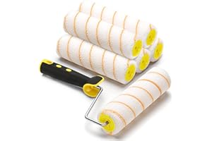 ZJTAPE Farbroller - 6 Stücke Set Profi Farbwalze, 5 Malerwalze（Breite 18cm） Polyacryl - Komplett Streichset, Teleskopstange aufsteckbar, Maler Farbzubehör - Fassadenfarbe, Streichputz, Home Deko