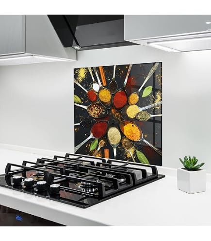 Crédence En Verre Trempé 90x65 Cm, épaisseur 4 Mm – Résiste à 280°C, Facile à Nettoyer, Pour Cuisinières Gaz, Céramique, Induction