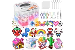 LULUETPUE Fuse Beads Kit, 10000PC 5MM Melty Beads Set, Ferro Fusione Perline Craft Kit con Pannelli Forati, Carta da Stiro e Accessori per Catene, Arti e Mestieri Set per Bambini Ragazzi Ragazze