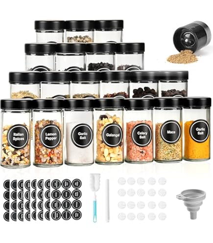 Secret de gourmet - Set van 6 kruidenpotjes met strooier 80 ml Secret de gourmet - Set van 6 kruidenpotjes met strooier 80 ml