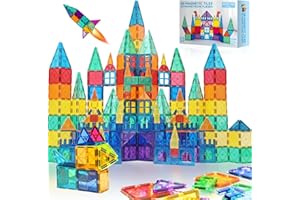 SURFOU Costruzioni Magnetiche 58 Pezzi, Blocchi da Costruzione Giocattoli Educativi STEM Montessori per Bambini 3-7 Anni, Giochi Educativi Creativi, Regalo Perfetto Ragazzi e Ragazze