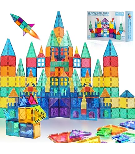 Blocs Magnétiques Lumineux 52 Pièces – Jeu Construction 3D Éducatif Pour Enfants Dès 3 Ans