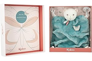 Kaloo - Plume - Trösterchen-Bär, Grün 26 cm - Baby-Schmusetuch, Ultra-Weich - Tastsinn - Leicht zu Greifen - Geschenkbox personalisierbar - Ab Geburt, K214004