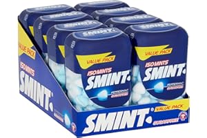 Smint Sugar Free Mints, Peppermint Flavour, Suitable for Vegetarians - 8 x 150 XL Bottles