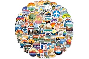 EVANMADER 100 Stück Wasserdicht Vinyl Aufkleber Wahrzeichen der Stadt Stickers für Auto Motorräder Laptop Fahrrad Skateboard Snowboard Gepäck Aufkleber MacBook iPad und mehr