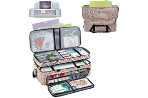 AMOIGEE Double-Layer Carrying Case for Cricut Maker 3, Cricut Explore 3/Explore Air 2, Cricut Accessories, Cricut Bag with Dust Cover…