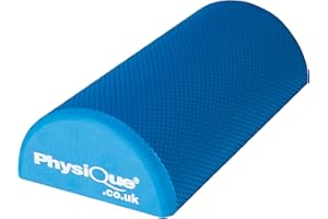 PHYSIQUE MANAGEMENT Physique Pro Foam Roller Blue Half Round (30cm x 15cm x 7.5cm) - Back, Leg and Body Deep Tissue Muscle Massage - Gym and Exercise Roller for Trigger Point Self Massage and Muscle Tension Relief