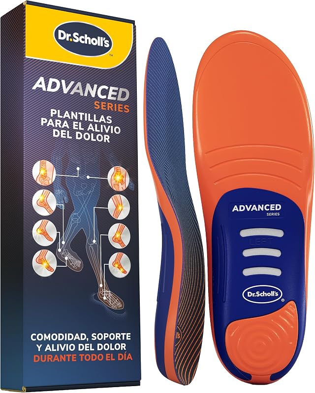 Dr. Scholl’s Advanced Pain Relief Insoles for Men Women, Heavy Duty Orthotics for Work Shoes & Boots, Plantar Fasciitis & Arch Support, Shock-Absorbing, up to 340 lbs, Men 10.5-11, Women 11.5-12