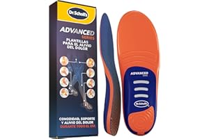 Dr. Scholl’s Advanced Pain Relief Plantillas Ortopédicas Hombres/Mujeres, resistentes para zapatos y botas, alivio fascitis plantar, soporte arco, pies planos, absorción impactos, soporta hasta 150kg