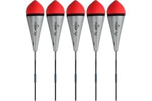 Storfisk fishing & more Lot de 5 flotteurs de pêche à la truite « Fat » en argent avec tuyau en silicone