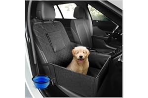 NALOO'S WORLD Lavabile Seggiolino Auto per Cani | Trasportino per Cane Auto di Taglia Media e Piccola con Pieghevole con Tasca Portaoggetti, Lati Robusti, Facile da Installare, Sfoderabile Impermeabile Resistente