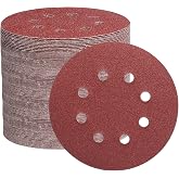 STEBRUAM 105 Pieces Sanding Discs 125 mm, Circular Sander with 8 Holes for Eccentric Sander and Orbital Sander (40/60/100/150