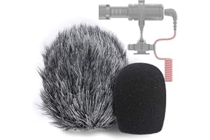 YOUSHARES VideoMicro Mikrofon Schaumstoff Windschutz & Windschutzscheibe Muff - Foam & Furry Wind Filter Pop-Schutz für Rode VideoMicro, VideoMic Me Me-L Mic (2 Pack)