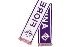 CALCIOGADGETS Sciarpa FIORENTINA UFFICIALE modello Jacquard in Acrilico Bianco Viola SCJFIBV01
