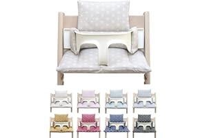 Blausberg Baby - Cojín set para Stokke Tripp Trapp Trona (REVESTIMIENTO) - materiales certificado Oeko-Tex Standard 100 - made in Alemania- Happy Star beige