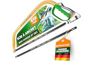 GRÜNTEK Scie à Branches, Scie à bois manuelle coupe agressive bois MARLIN. Scies à main 610mm