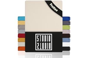 ‎STUDIO STUDIO Basic Frottee Spannbettlaken 180x200cm – weiches Frottee-Spannbetttuch aus 80 % Baumwolle & 20 % Polyester – Creme – Öko-Tex Zertifiziert, bügelfrei & elastisch – für Matratzen 15–25cm