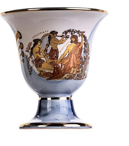 thumbnail image 2 of Pythagoras Cup Of Justice - Hand Painted Ceramic Greek Trick Mug, 4.3" Tall 2 of 14