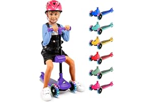 SereneLife 3 Wheel Kids Scooter, Kick Scooter with/without Foldable Seat