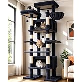 Globlazer F83B Tree Scratching Post for Large Cats XXL 213 cm Stable Indoor | Stable Multi-Level Tower Plus 2 Meters with 2 L