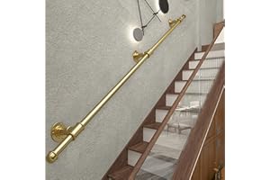 GFHQDPSC Poręcze balustrady schodowe, poręcz, schody, wewnątrz, na zewnątrz, poręcz schodowa, poręcz ręczna dla osób starszych, złota metalowa poręcz zewnętrzna z kutego żelaza (rozmiar: 270 cm)