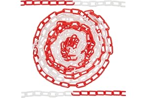 HAFIX Chaîne de sécurité en plastique rouge/blanc 35 x 20 mm Chaîne de sécurité 6 mm 50 m