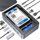 ORICO &Ccedil;ift Yuvalı SSD Muhafazalı 12'si 1 Arada Yerleştirme İstasyonu, M.2 NVMe ve SATA SSD'yi destekler, 2,5/3,5 in&ccedil; SATA SSD