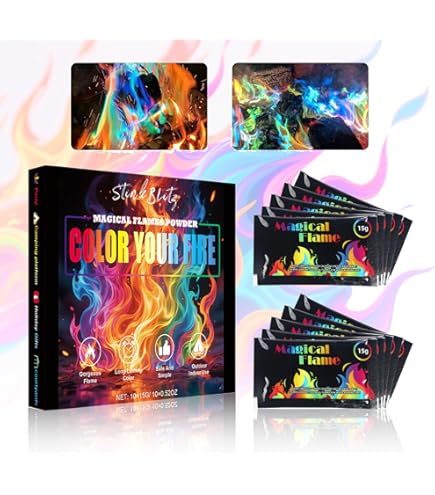 Magische neonvlammen Magic Neon Flames vuurkleur mystieke kleurverandering vlam poeder voor kleurrijk vuur voor haarden open haard oven kampvuur