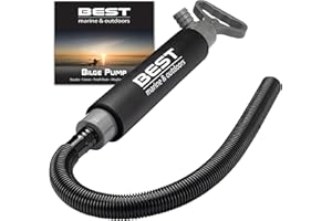 BEST MARINE AND OUTDOORS Best Marine Bilge Pump for Kayaks, Canoes and Boats. 46 cm Manual Kayak Hand Water Pumps with 61 cm Reversible Hose That Attaches to Either End. Portable Sump Pump Boat Accessories.