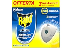 Raid night & day moustiques Triple Recharge – contient un paquet de 1 recharge + 1 paquet de 2 recharges