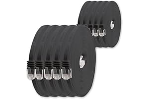 1ATTACK.DE Kabel sieciowy Cat6 0,5 m (10 sztuk czarny)