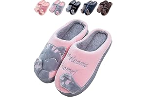 JACKSHIBO Hausschuhe Damen Winter Plüsch Pantoffeln Herren Warm Filzpantoffeln Frauen Bequeme Slippers Unisex