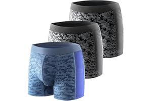 CARER HEALTHCARE INCONTINENCE PREGNANCY Carer 3 Paquetes Calzoncillos Bóxer de Incontinencia para Hombres, Transpirables y a la Moda, 80 ML Almohadilla Absorbente para Fugas Leves de Vejiga Negro Azul